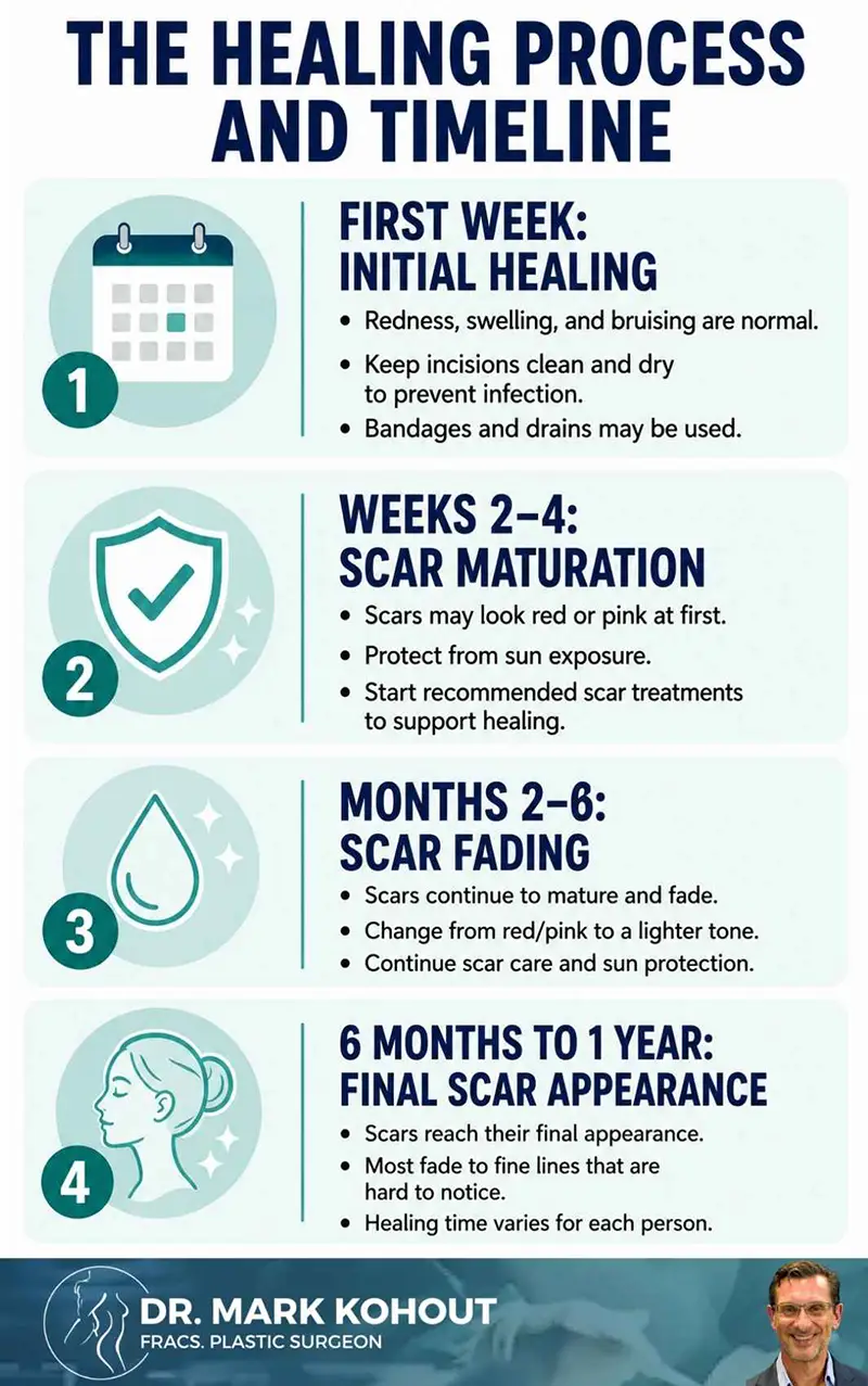 Managing Facelift Scars Infographics by Dr Mark Kohout