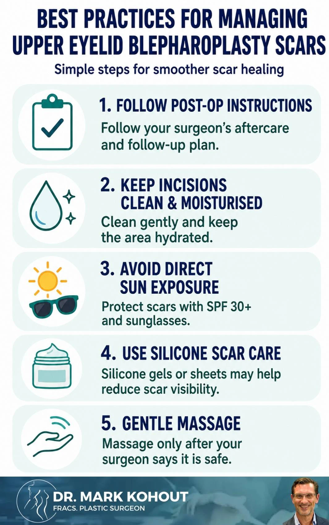 Managing Upper Eyelid Scars after Blepharoplasty Infographics 2