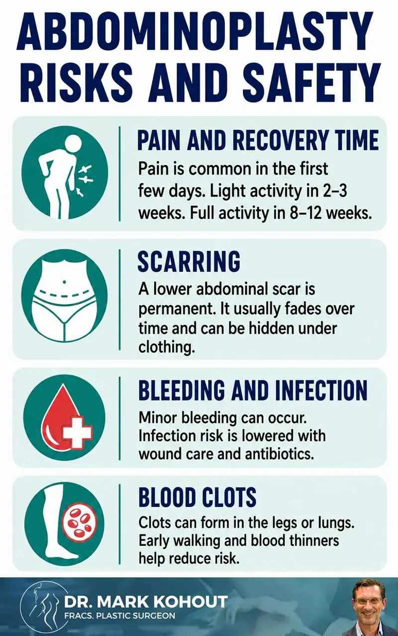 Abdominoplasty Risks and Safety Infographics by Dr Mark Kohout