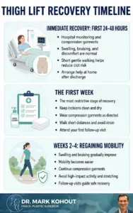 Recovery After A Thigh Lift Infographics by Dr Mark Kohout