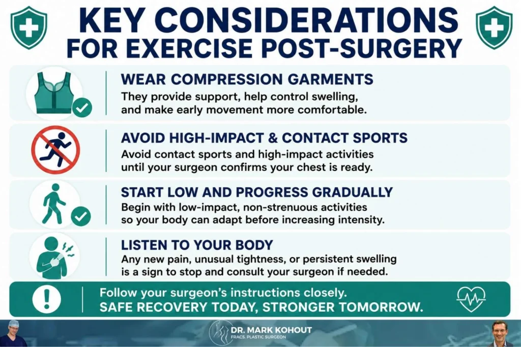 Return To Exercise After Gynaecomastia Infographics - Mark Kohout