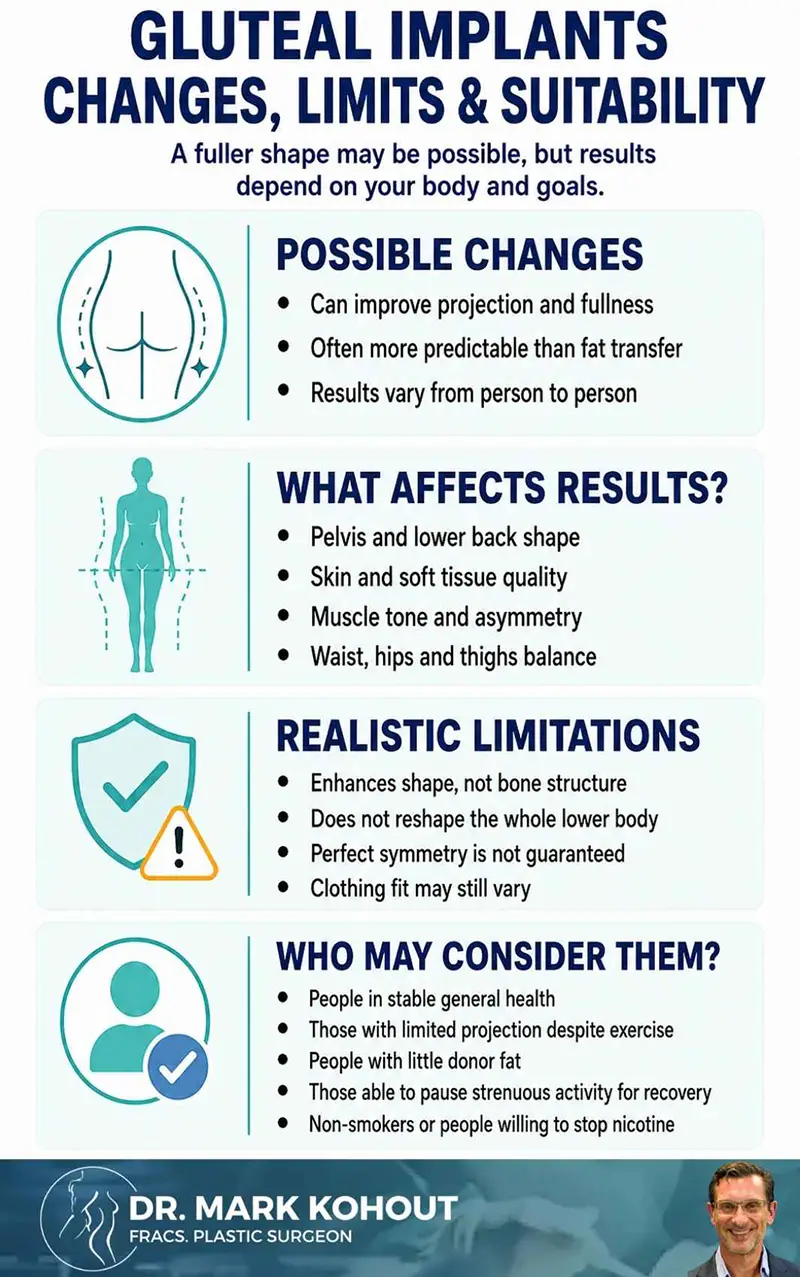 Gluteal Augmentation With Implants in Sydney Understanding a Surgical Option Infographics by Dr Mark Kohout