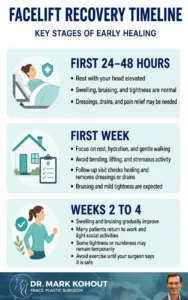 Recovery After Facelift Surgery In Sydney Infographics - Mark Kohout