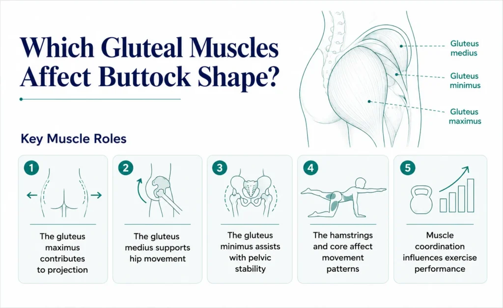 Which Gluteal Muscle Affect Buttock Shape despite exercise