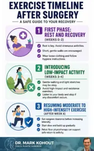 Return To Exercise After Labioplasty Infographics by Dr Mark Kohout